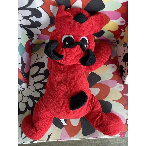 Goffa International Red Bull Dog Stuffed Animal Plush Big Head Toy - Picture 3 of 4